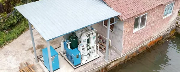 Sistema industrial de oxigênio para uma empresa de aquicultura na Arábia Saudita